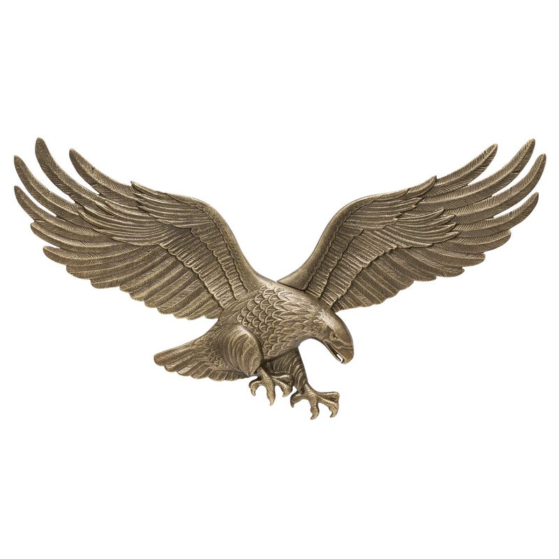 Whitehall Products Decorative Wall Eagle, 24-Inch, Antique Brass - Image 1